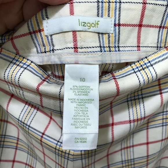 NWT Liz Golf plaid ankle pants SZ 10 Pickleball Preppy Vintage Tennis Athletic - Picture 7 of 8